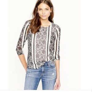 J. Crew Collection Trompe L'Oeil Lace Blouse